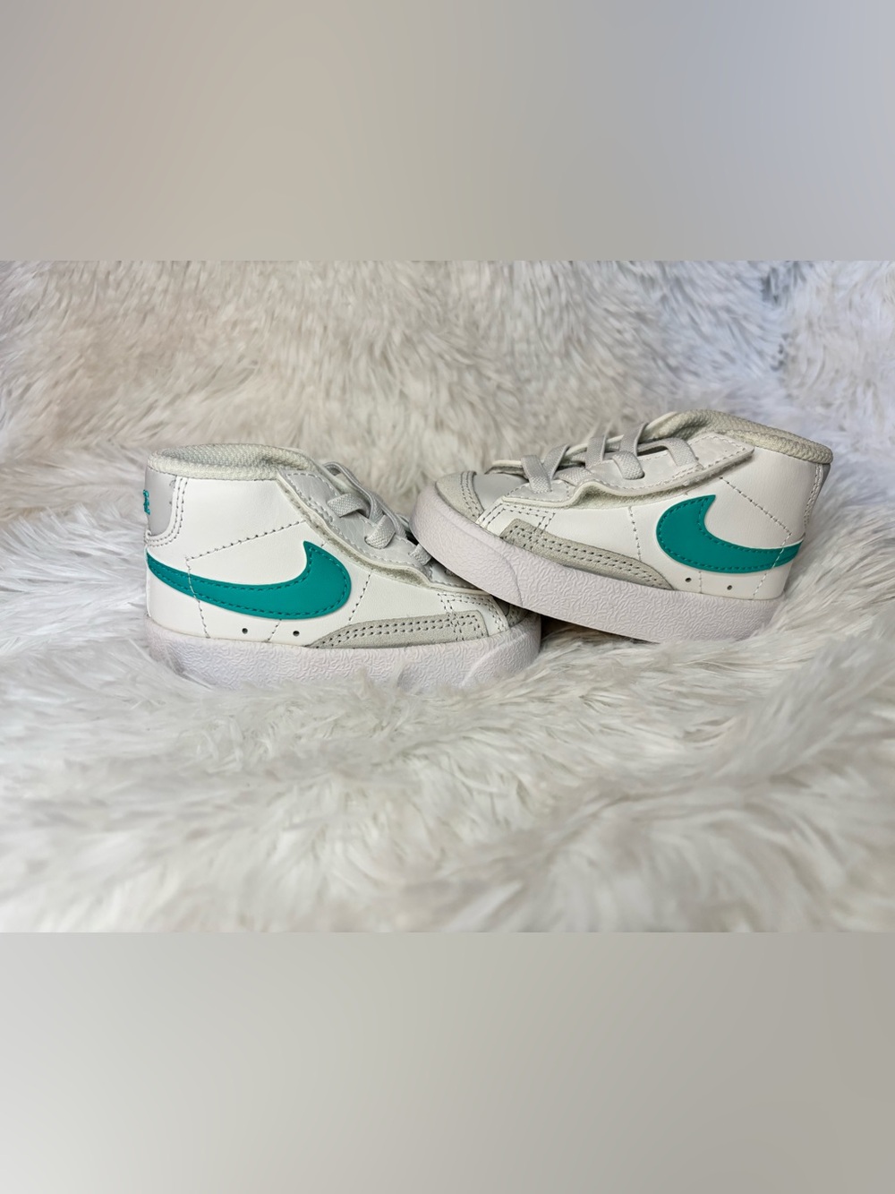 Nike Blazer Mid 77 TD Dusty Cactus White Teal Toddler Sneakers Size 4 In Box